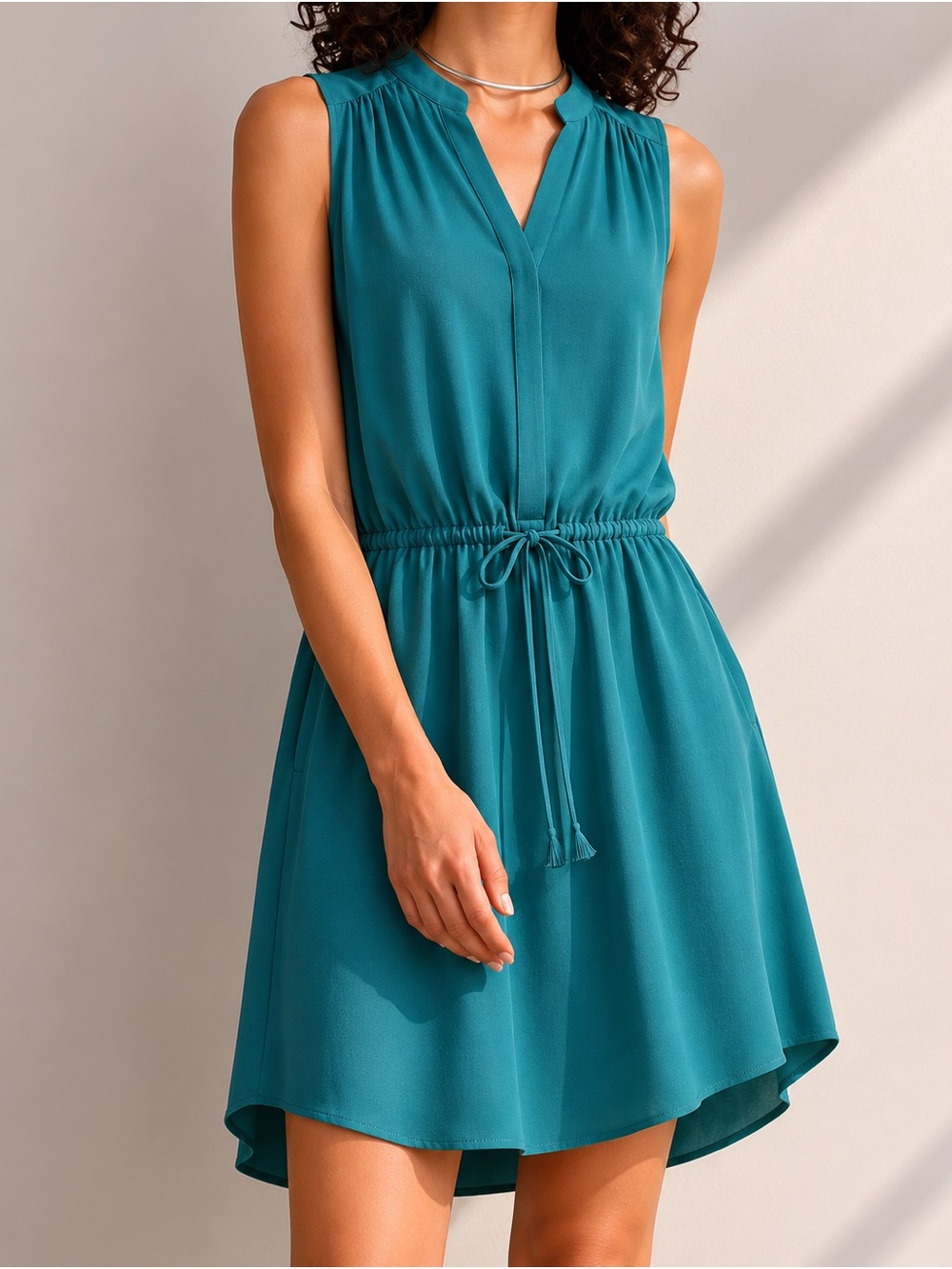 Aritzia Babaton Benedict Aqua Blue 100% Silk Sleeveless Mini Dress XXS